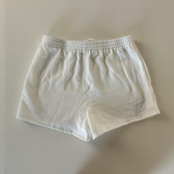 VS Pink Ivy Fleece Campus Shorts Optic White Strawberry L NWT - Picture 4 of 5